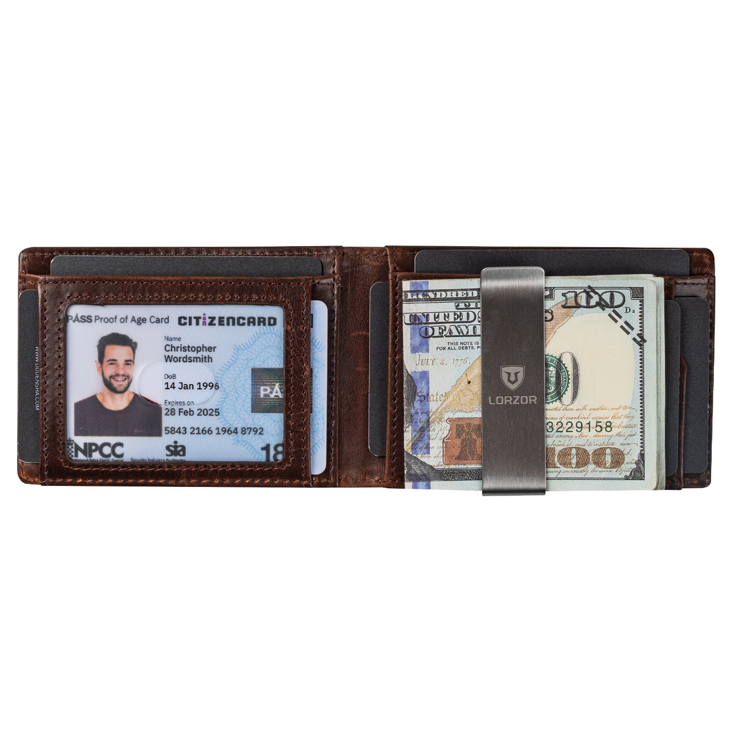 LORZOR schlanke minimalist ische Front tasche Herren Geldbörse mit Geld-Clip für Apple Air Tag