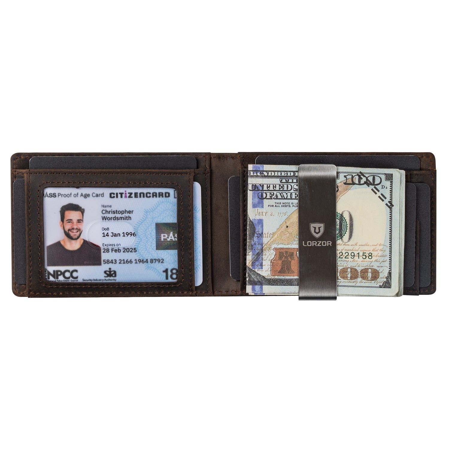 LORZOR schlanke minimalist ische Front tasche Herren Geldbörse mit Geld-Clip für Apple Air Tag