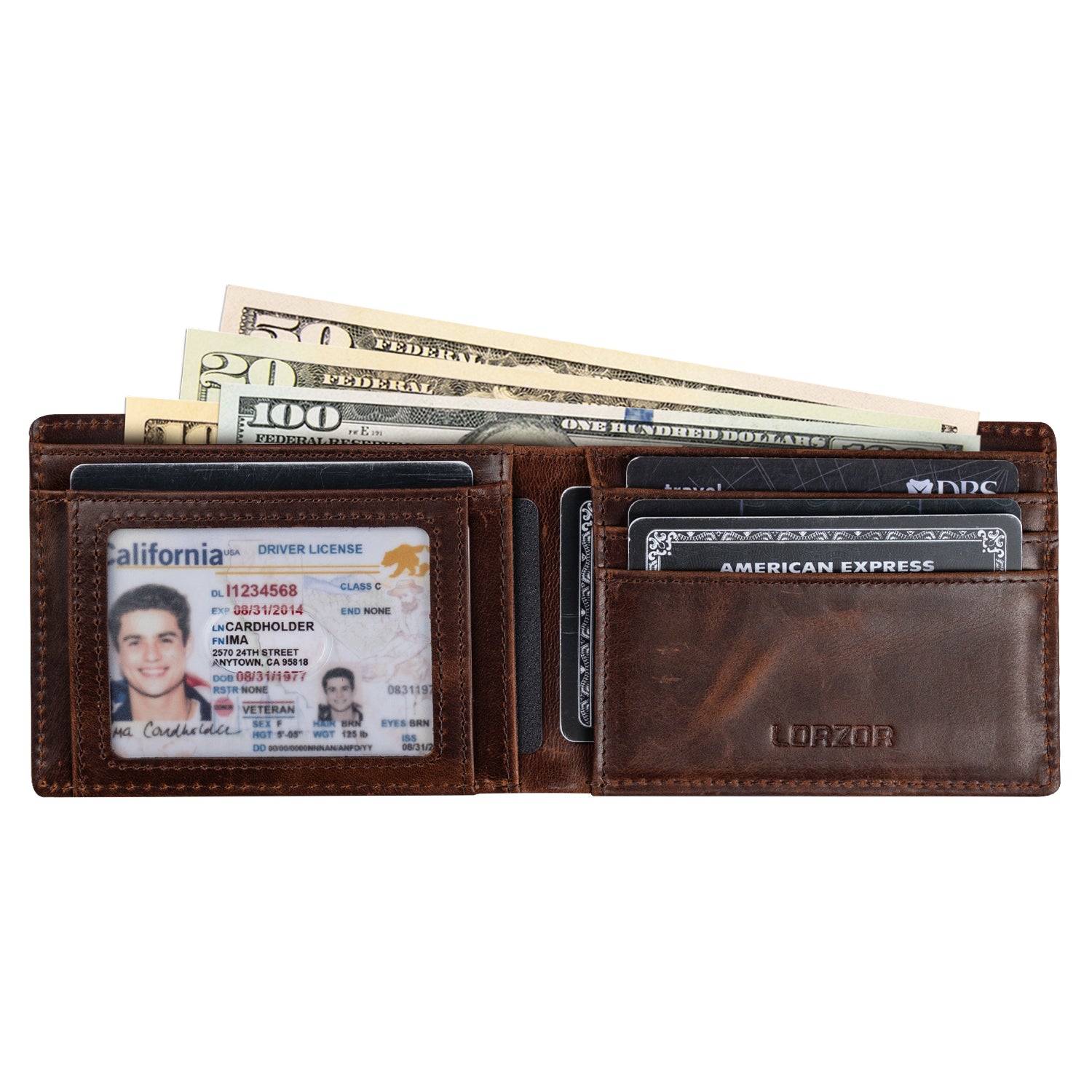 LORZOR AirTag Wallet Leather Wallet  A1