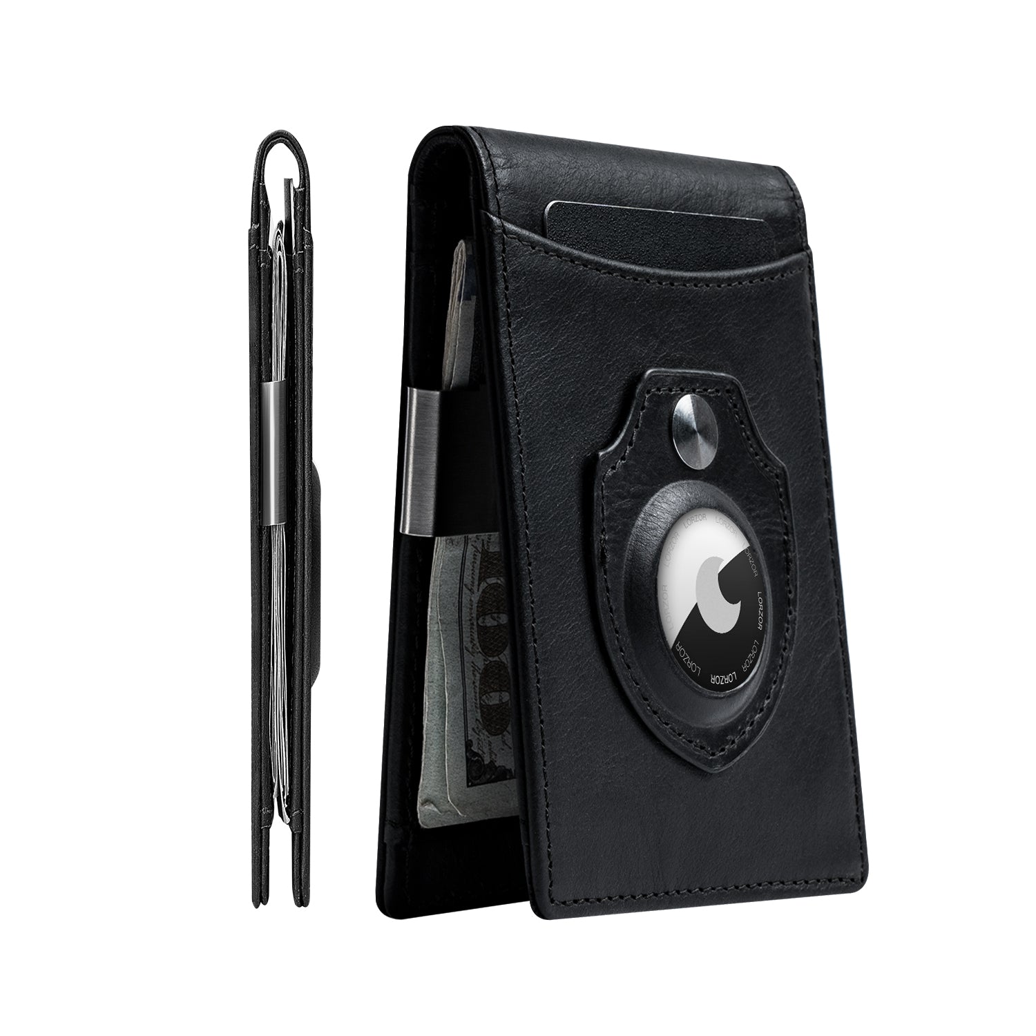LORZOR AirTag Wallet with Money Clip A4