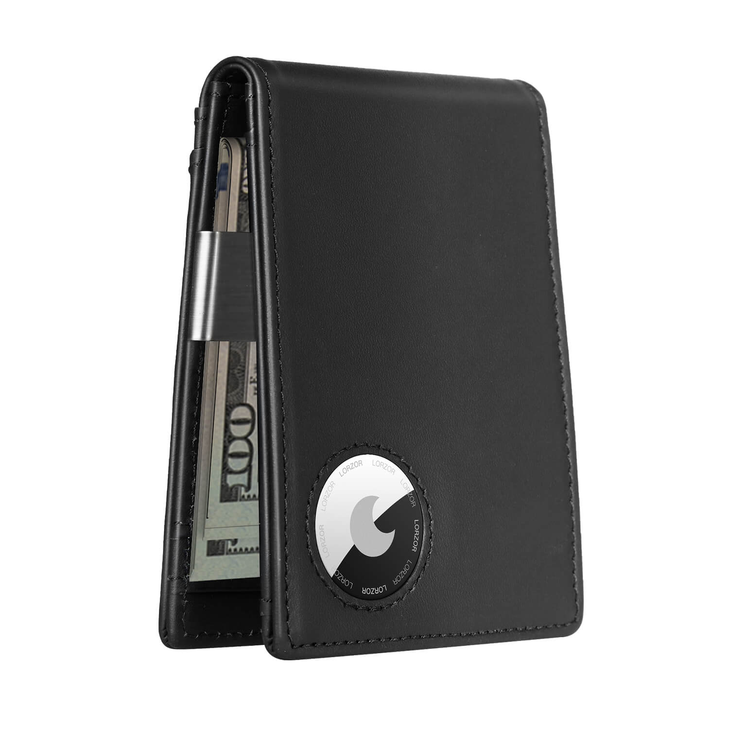 LORZOR Slim Minimaliste Poche Avant Hommes Portefeuille avec Pince À Billets pour Apple Air Tag