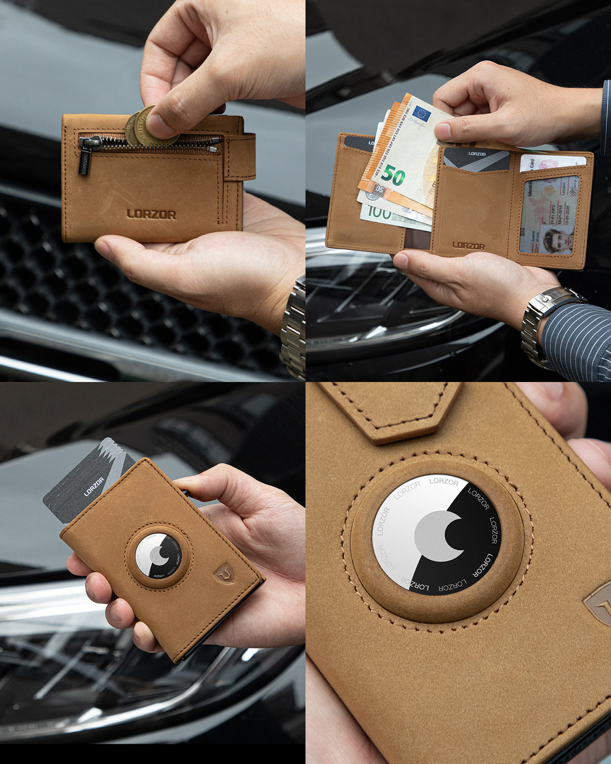 LORZOR Pop-up Wallet for Airtag GMA3