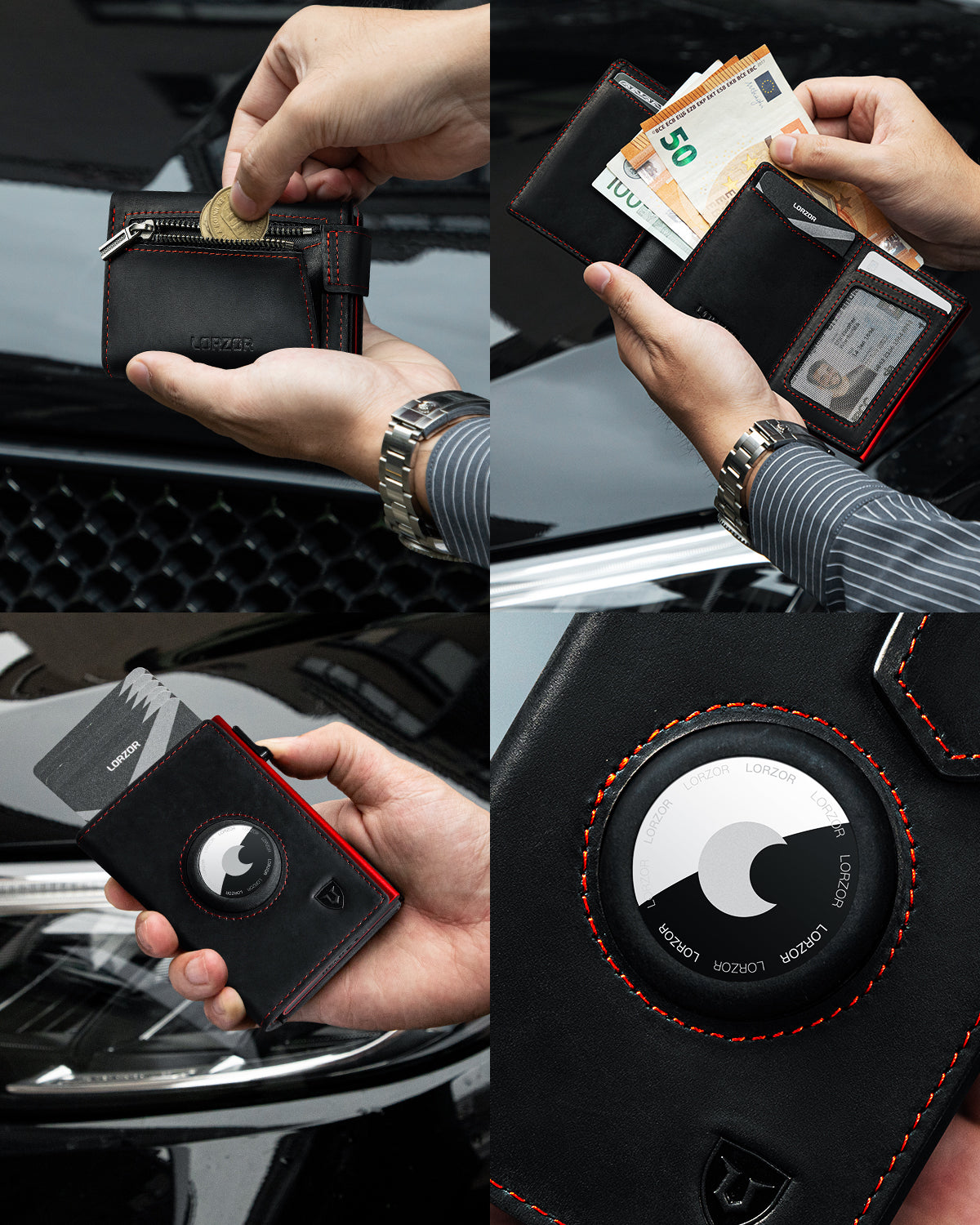 LORZOR Pop-up Wallet for Airtag GMA3