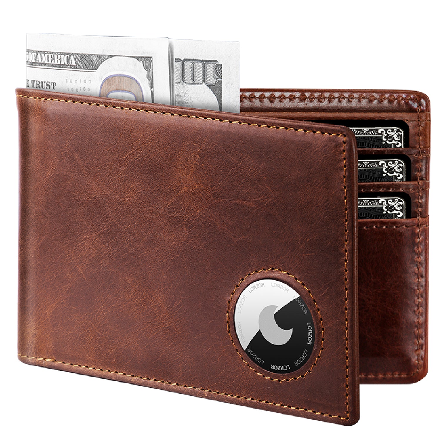LORZOR-Cartera Airtag BifW A1-Cuero Premium