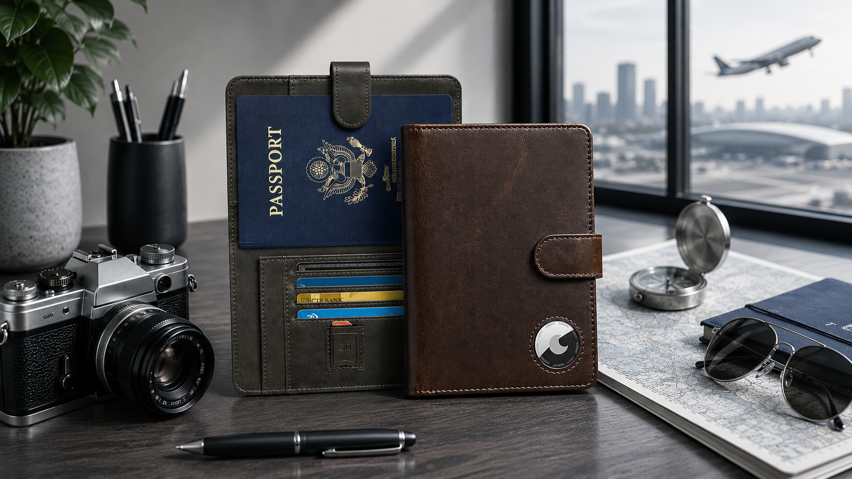 LORZOR leather passport holders for organized travel-mobile