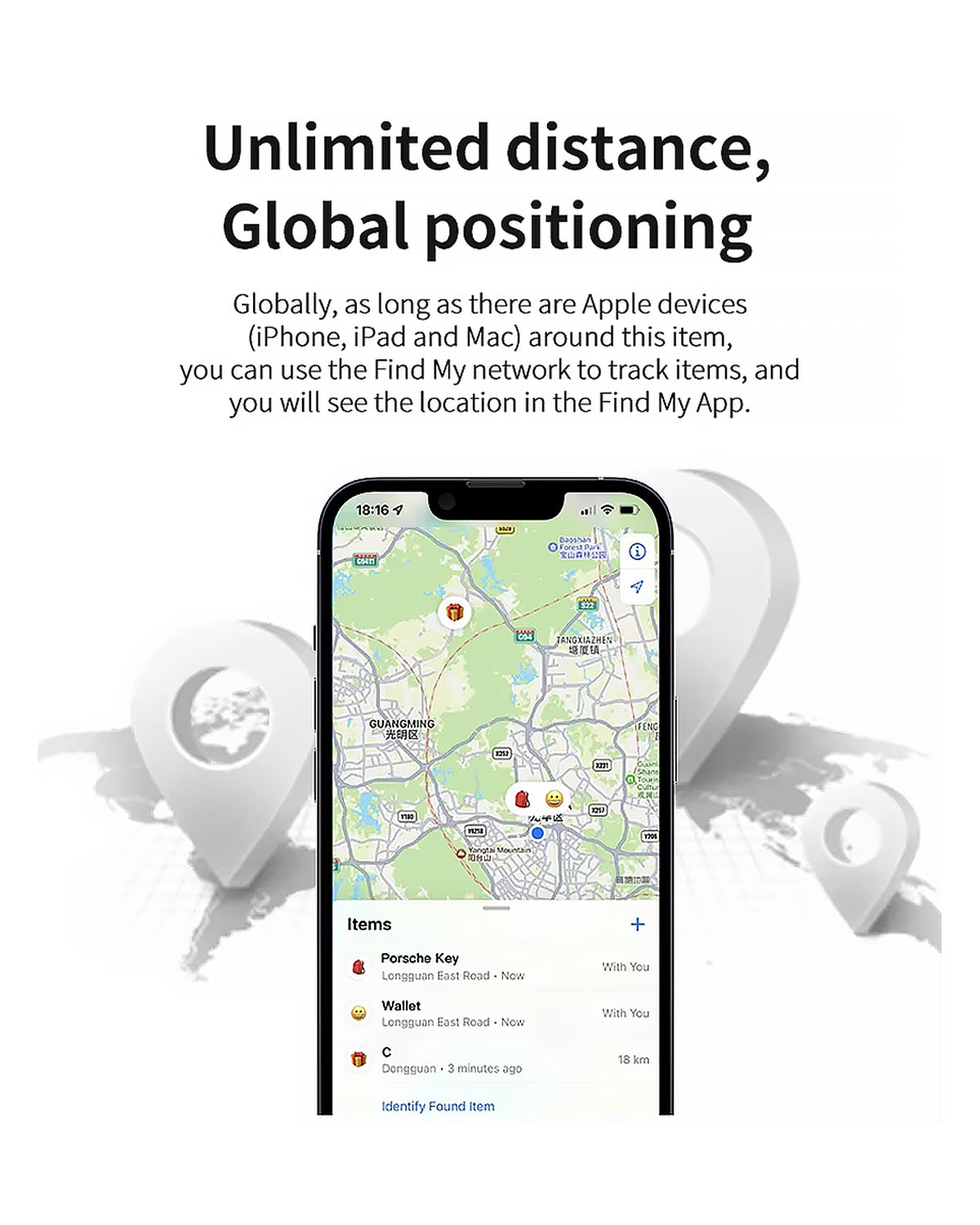 Apple Certified Tag GPS Anti-lost Tracker - Work with Apple Find My