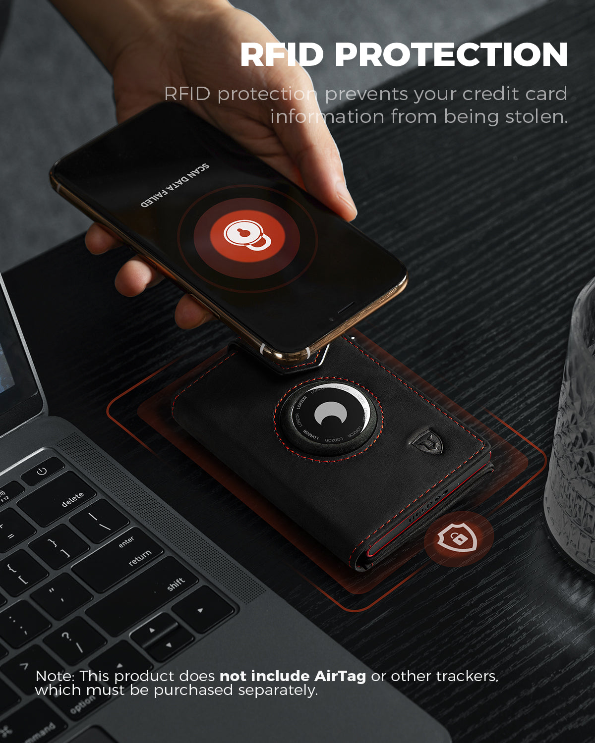 LORZOR TieSnap AirTag Wallet