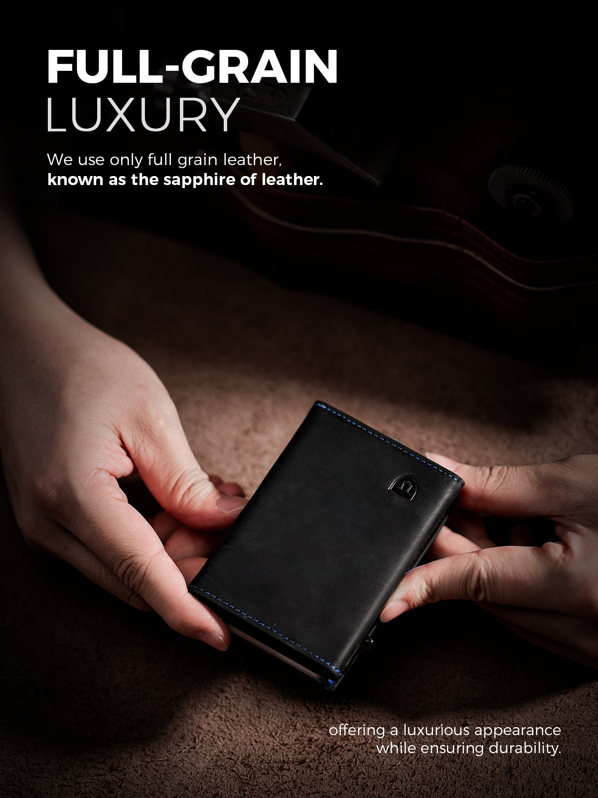 LORZOR Men's Leather Wallet Cards Case