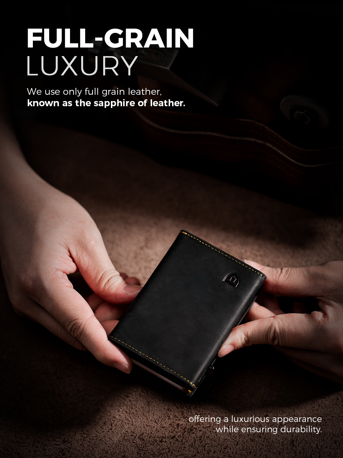 LORZOR Men's Leather Wallet Cards Case