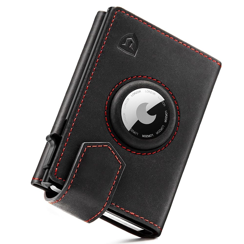LORZOR AirTag Wallet Leather Wallet With Coin Pocket BN2