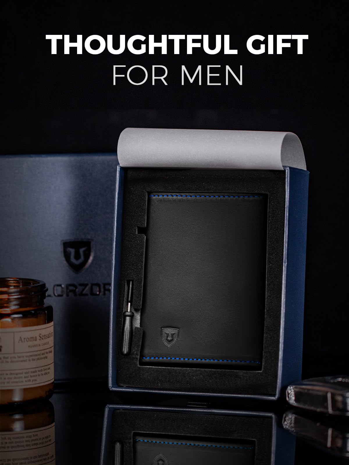 LORZOR Leather Wallet For Men