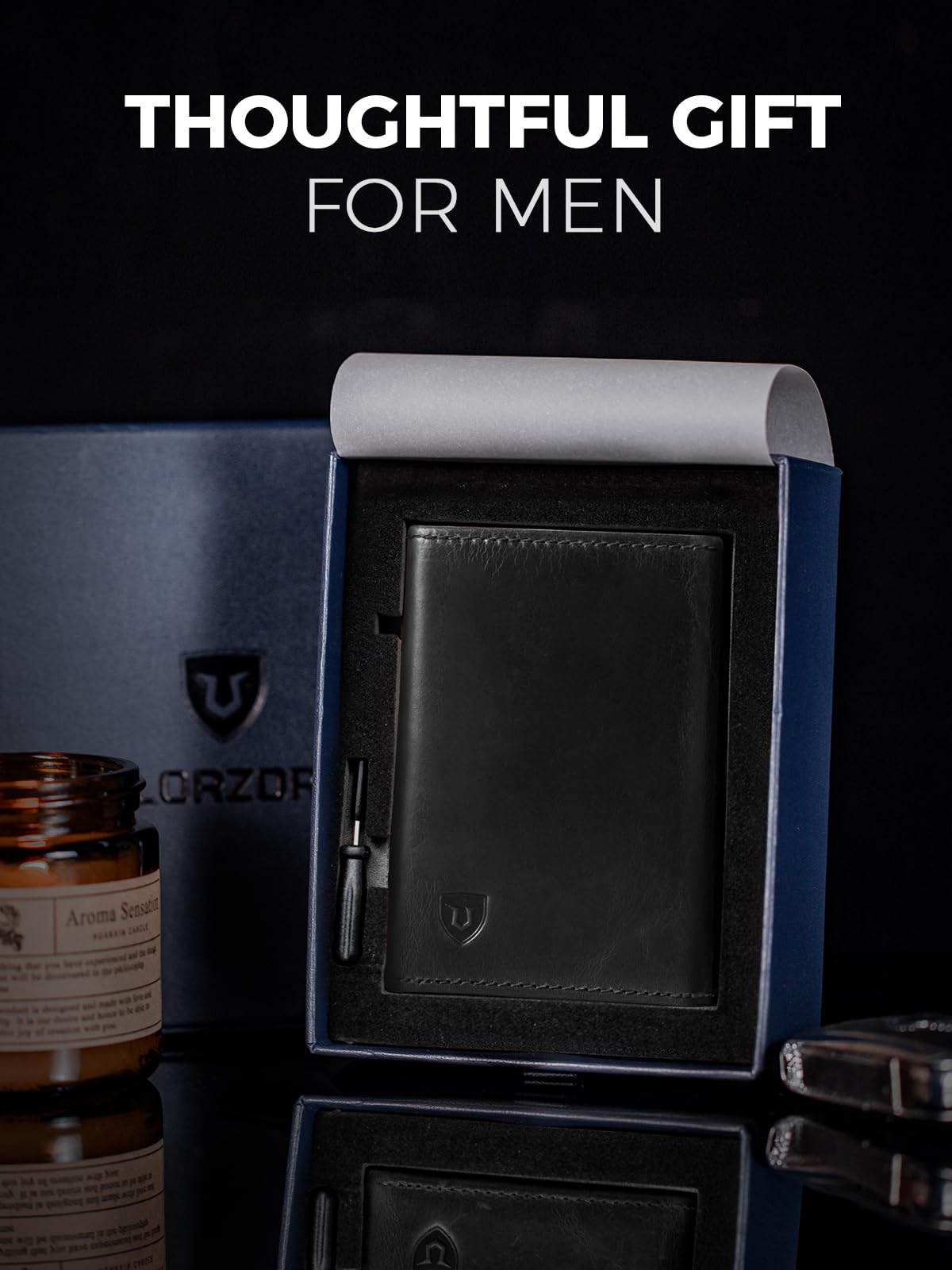 LORZOR Leather Wallet For Men