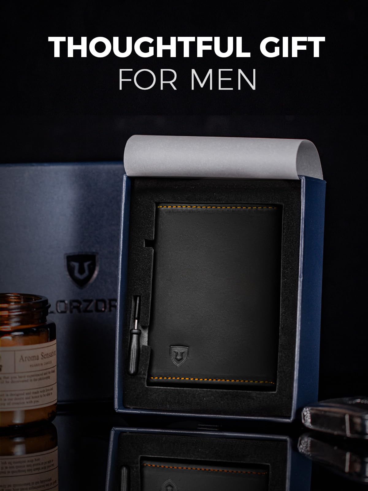LORZOR Leather Wallet For Men