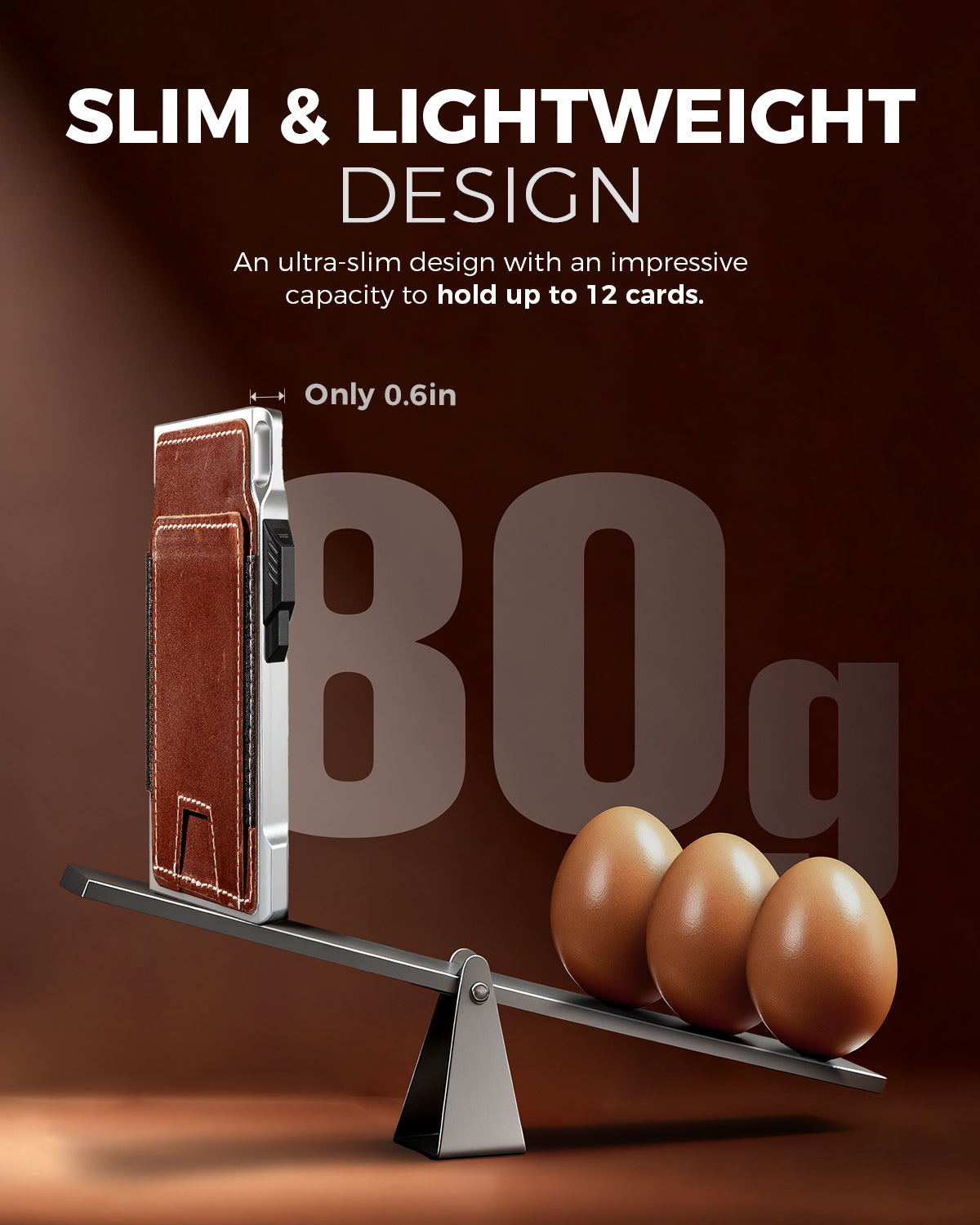 Slim and lightweight profile of the LORZOR tactical wallet.