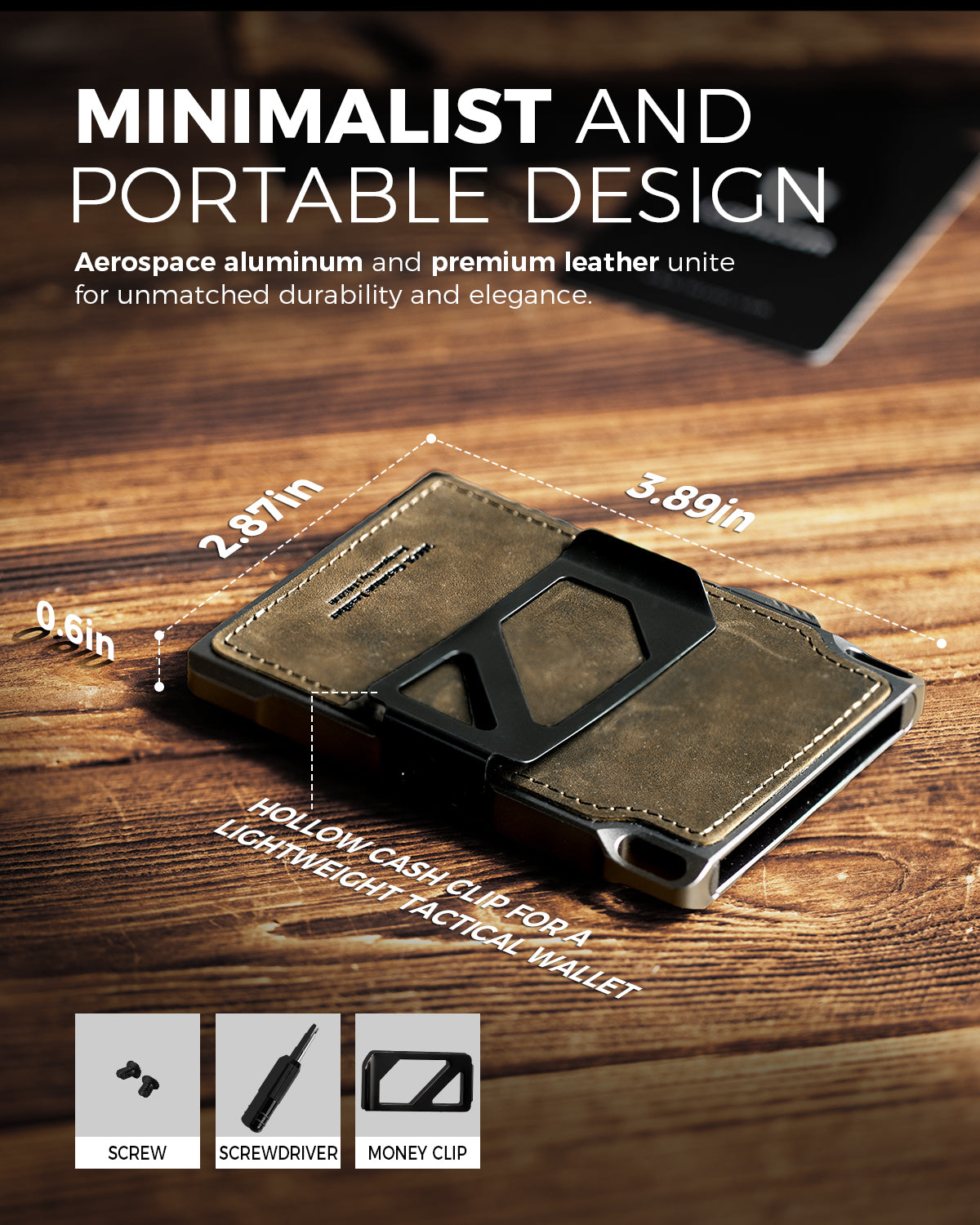 Side view of a military green LORZOR tactical wallet displaying thickness measurement.