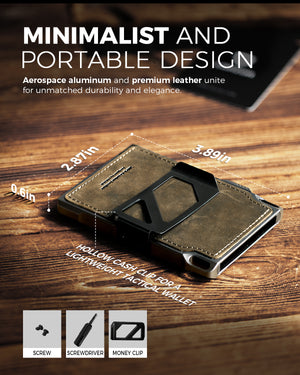 Side view of a military green LORZOR tactical wallet displaying thickness measurement.