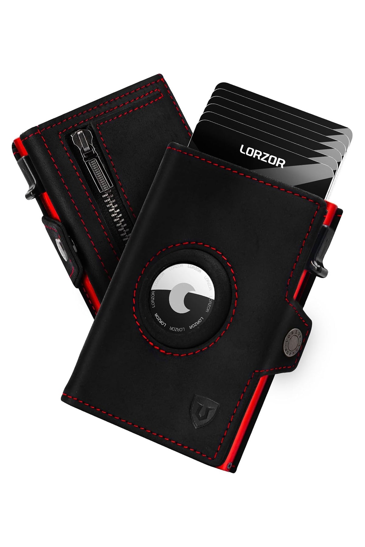 LORZOR®Cartera de Airtag con el compartimiento de la moneda